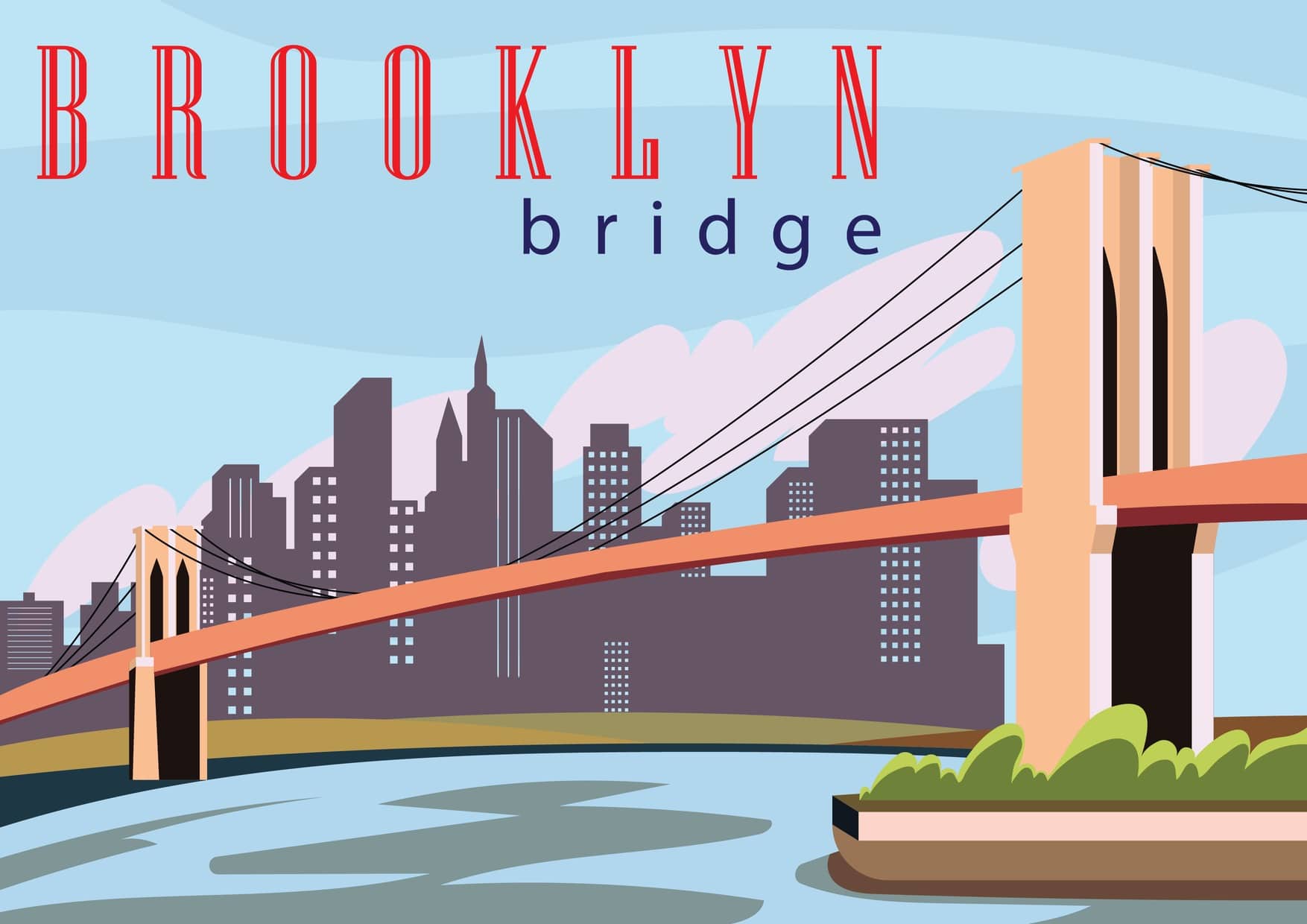 Brooklyn Bridge Cartoon
