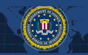 Log and Insignia of the Justice Department's Federal Bureau of Investigation (FBI) Division.