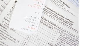 Income tax forms documents and receipt