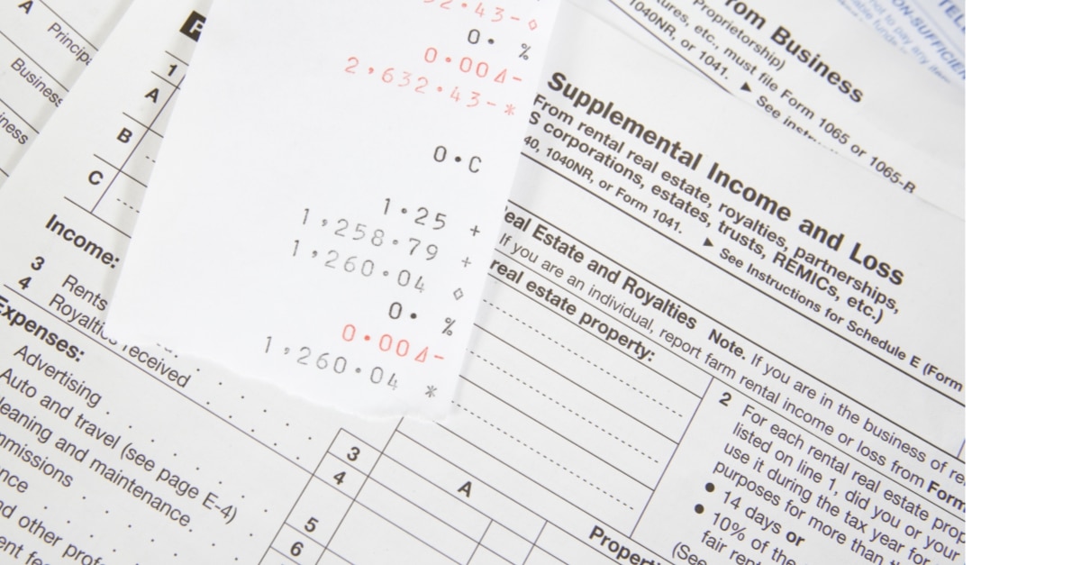 Income tax forms documents and receipt