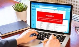 Laptop email warning