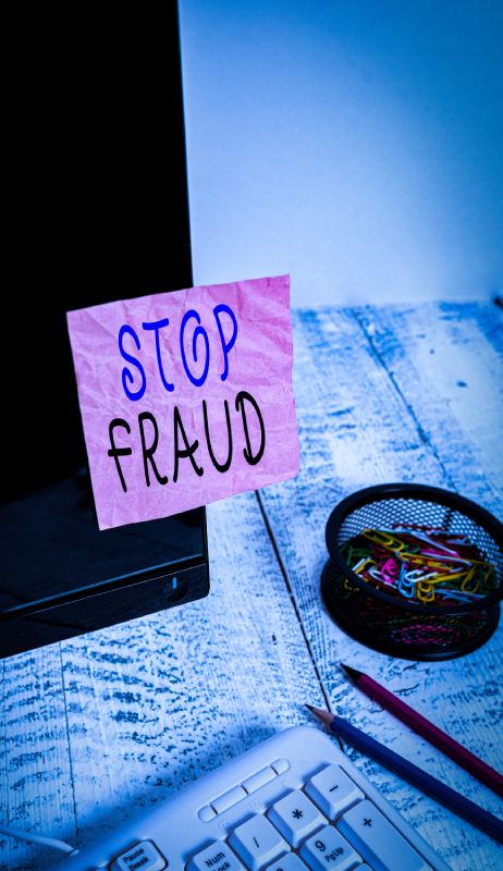 stop fraud sticker